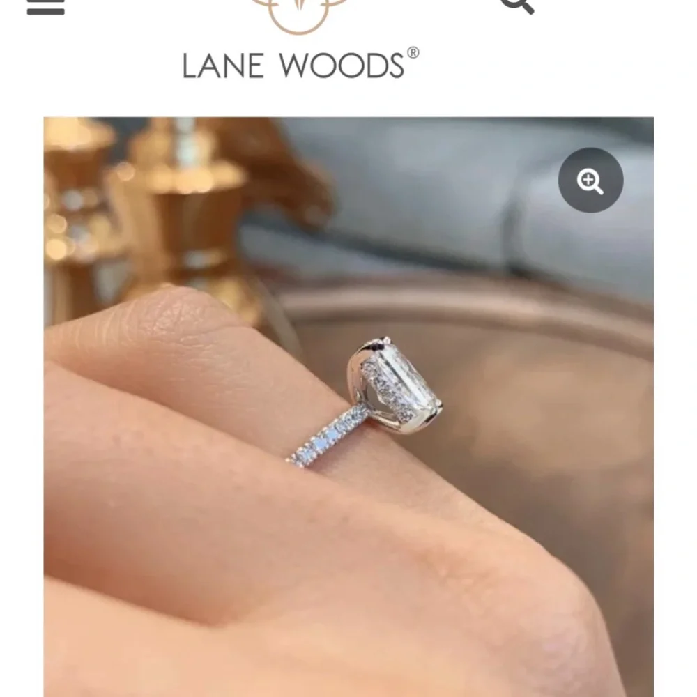 Lane Woods Radiant Hidden Halo Moissanite Ring